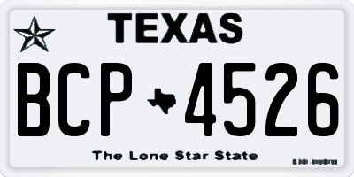 TX license plate BCP4526