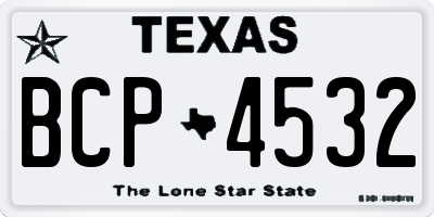 TX license plate BCP4532