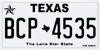TX license plate BCP4535