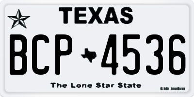 TX license plate BCP4536