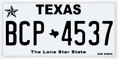 TX license plate BCP4537