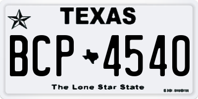 TX license plate BCP4540