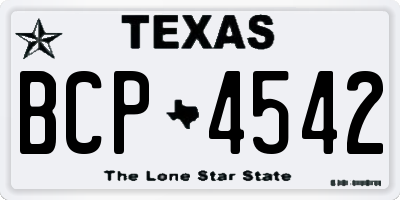 TX license plate BCP4542