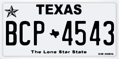 TX license plate BCP4543
