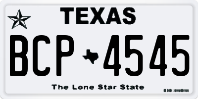 TX license plate BCP4545