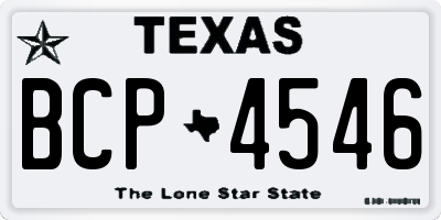 TX license plate BCP4546