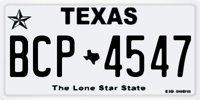 TX license plate BCP4547