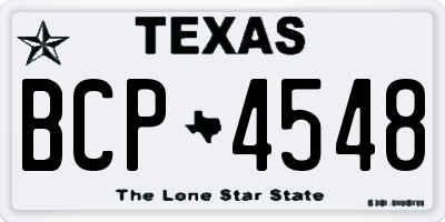 TX license plate BCP4548