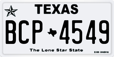 TX license plate BCP4549