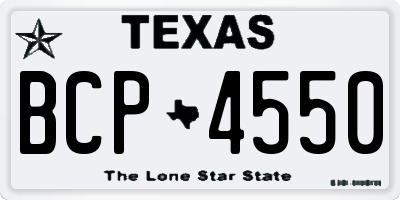 TX license plate BCP4550