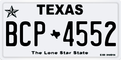 TX license plate BCP4552