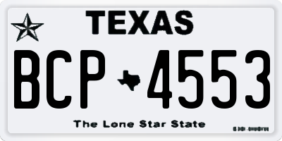 TX license plate BCP4553