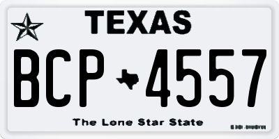 TX license plate BCP4557