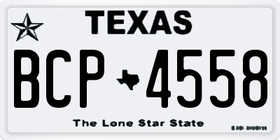 TX license plate BCP4558
