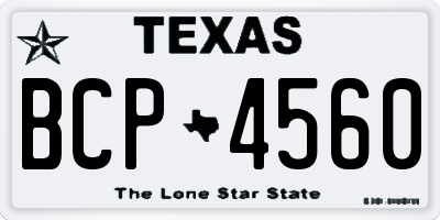 TX license plate BCP4560