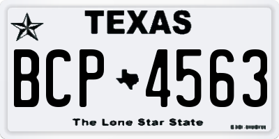 TX license plate BCP4563