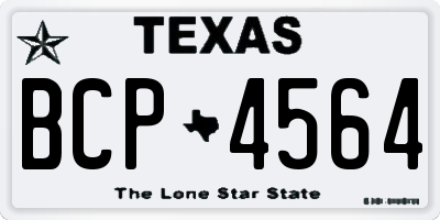 TX license plate BCP4564