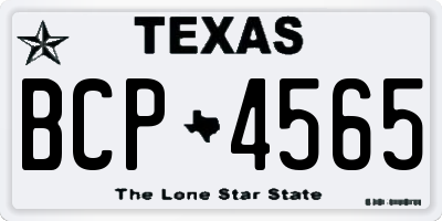 TX license plate BCP4565