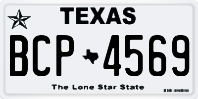 TX license plate BCP4569