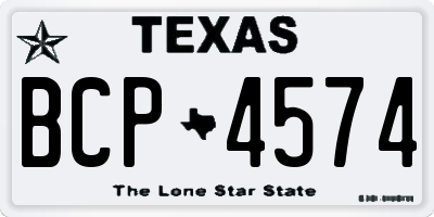 TX license plate BCP4574