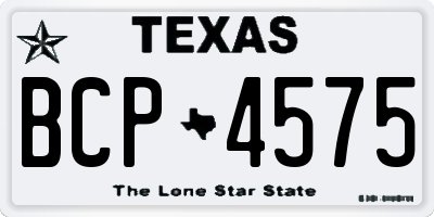 TX license plate BCP4575