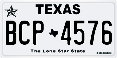 TX license plate BCP4576