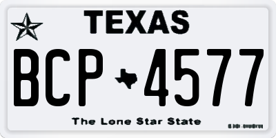 TX license plate BCP4577
