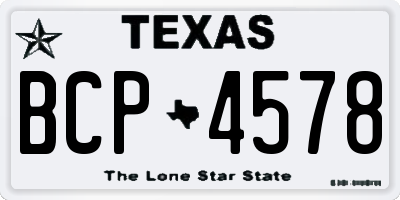 TX license plate BCP4578