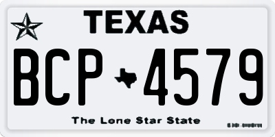 TX license plate BCP4579