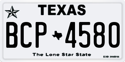 TX license plate BCP4580