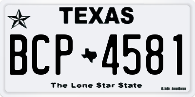 TX license plate BCP4581