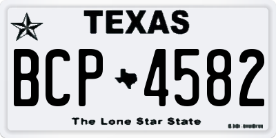 TX license plate BCP4582