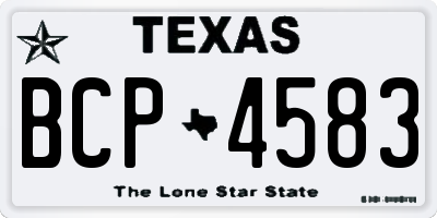 TX license plate BCP4583