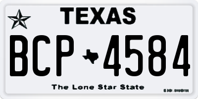 TX license plate BCP4584