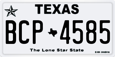 TX license plate BCP4585