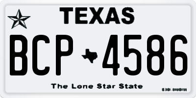 TX license plate BCP4586