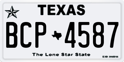 TX license plate BCP4587