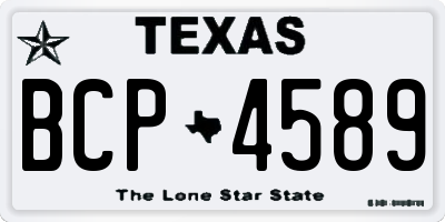 TX license plate BCP4589
