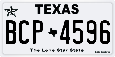 TX license plate BCP4596