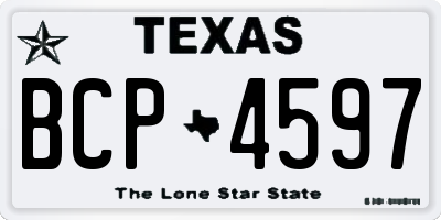 TX license plate BCP4597