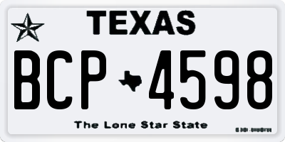 TX license plate BCP4598