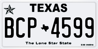TX license plate BCP4599