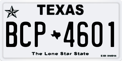 TX license plate BCP4601