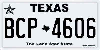 TX license plate BCP4606