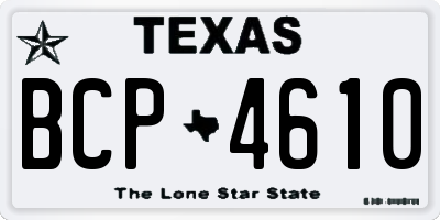 TX license plate BCP4610