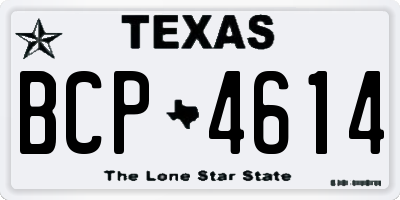 TX license plate BCP4614