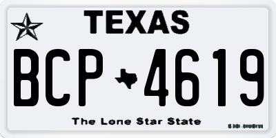 TX license plate BCP4619
