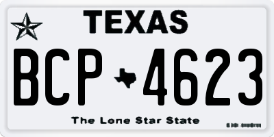 TX license plate BCP4623