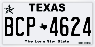 TX license plate BCP4624