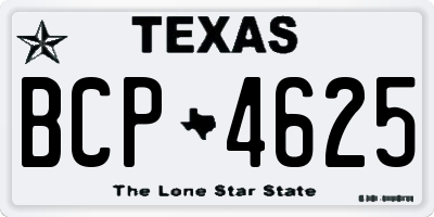 TX license plate BCP4625